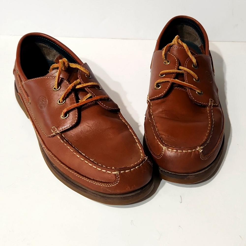 Earth Shoe Brown Leather Loafers Lace Up Low Top Men's Shoes Size 13